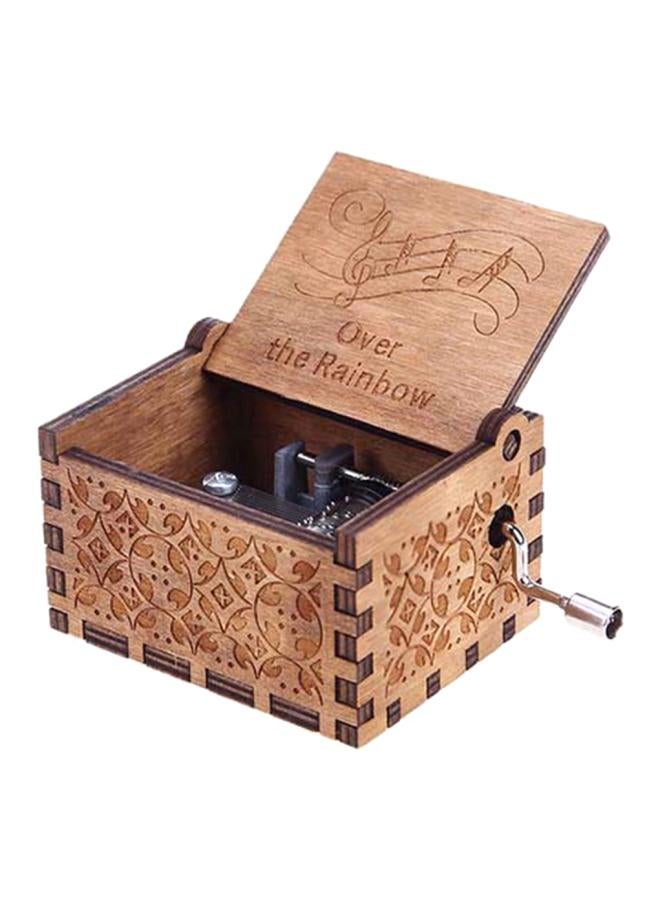 NIBEMINENT Wooden Music Box Brown 8.7x5.2x4.1cmcm 