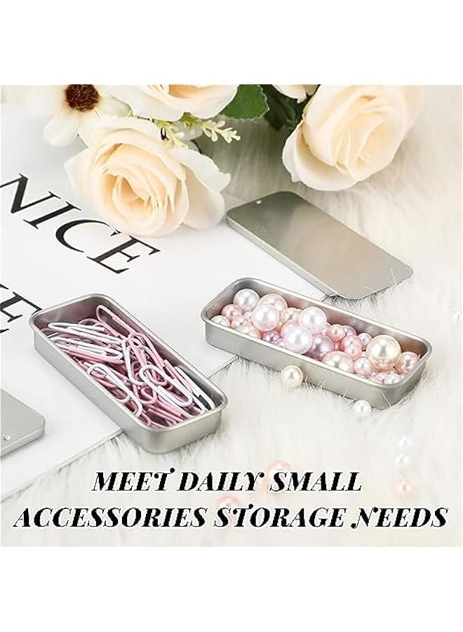 BWSJ Small Rectangular Metal Tins with Slide Top Lids for Lip Balm Candies Jewelry and Crafts  Set of 40 Sier 315 x 138 x 043 Inch - Image 5