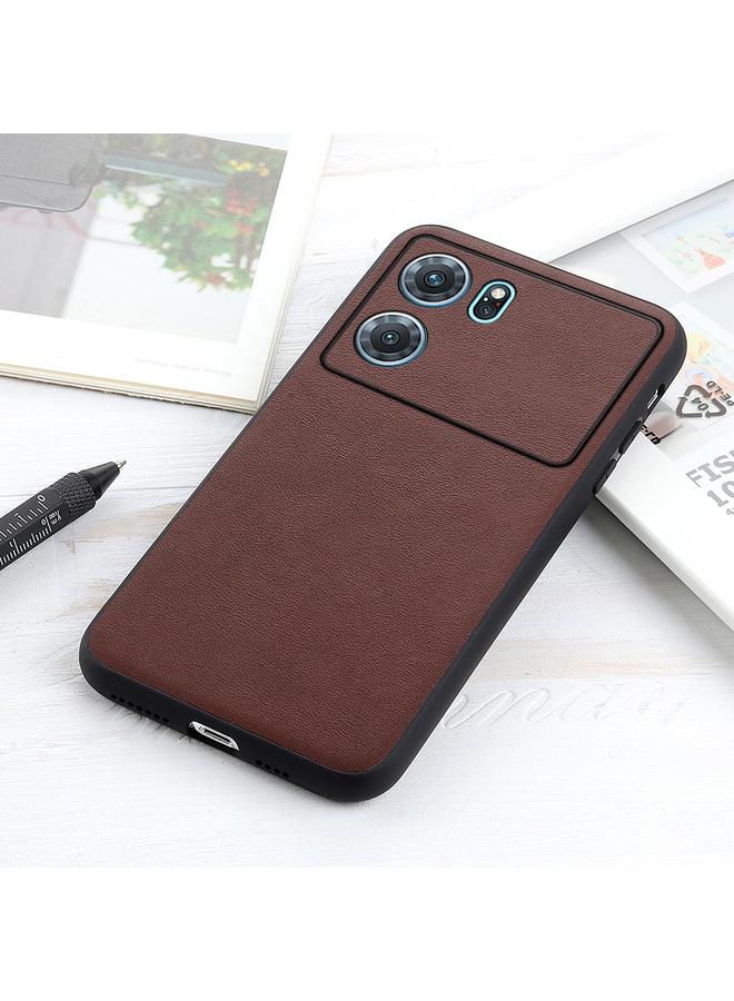 S-TOP Case For OPPO K10 5G Accurate Hole Lambskin Texture Genuine Leather Phone Case - Image 2