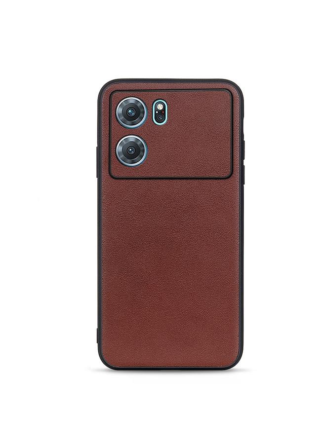 S-TOP Case For OPPO K10 5G Accurate Hole Lambskin Texture Genuine Leather Phone Case - Image 1