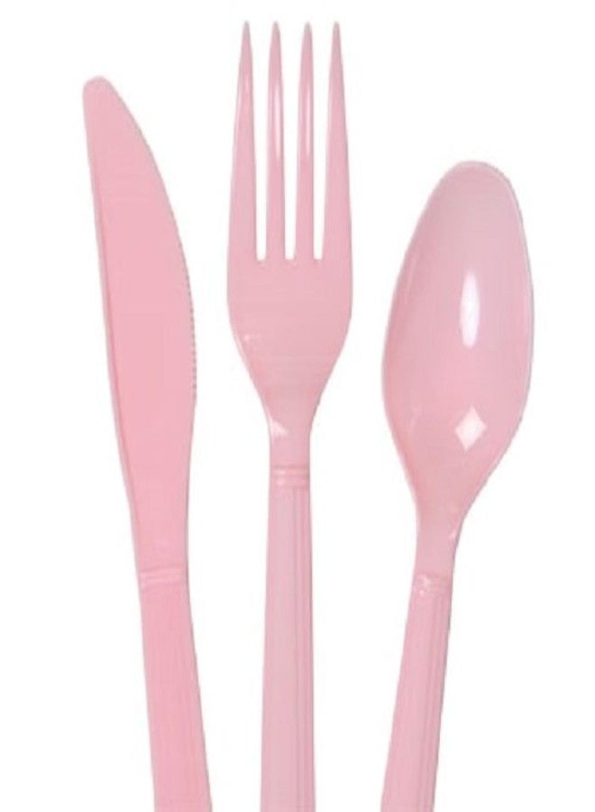Party! 16 Forks, 16 Spoons & 16 Knives, Pink - Image 1