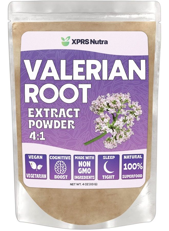 XPRS Nutra Valerian Root Extract Powder 4:1 - Premium Valerian Root Powder for Cognition - Vegan Friendly Herbal Sleep Assist (4 Ounce) - Image 1