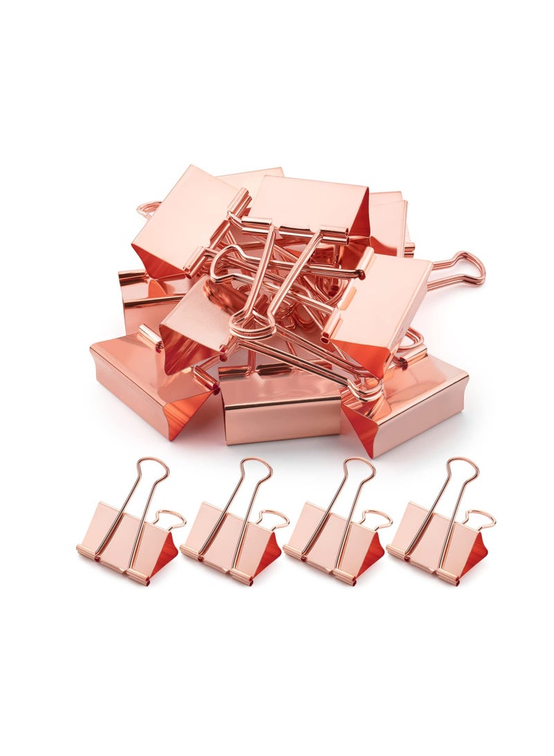 Terabyte Large Binder Clips, 2 Inch, 12 Pack, Rose Gold, 2 inch Binder Clips Large, Large Binder Clips Jumbo, Office Clips, Paper Clamps, Paper Binder Clips for Paper, Binder Paper Clips - Image 1