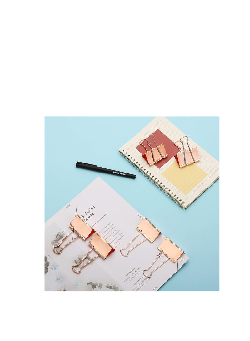 Terabyte Large Binder Clips, 2 Inch, 12 Pack, Rose Gold, 2 inch Binder Clips Large, Large Binder Clips Jumbo, Office Clips, Paper Clamps, Paper Binder Clips for Paper, Binder Paper Clips - Image 5