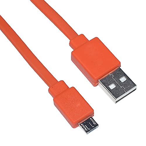 Learsoon Micro USB Flat Cord Fast Charger Cable Compatible with JBL Flip 2 JBL Flip 3 JBL Flip 4 Charge 3 and Logitech UE BOOM3 Speaker 22AWG Android Phones(Orange) - Image 1