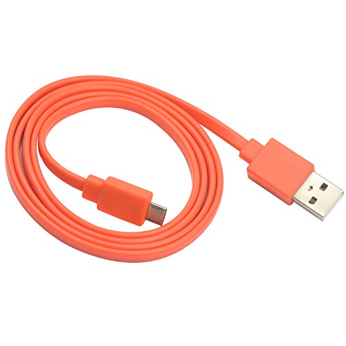 Learsoon Micro USB Flat Cord Fast Charger Cable Compatible with JBL Flip 2 JBL Flip 3 JBL Flip 4 Charge 3 and Logitech UE BOOM3 Speaker 22AWG Android Phones(Orange) - Image 2