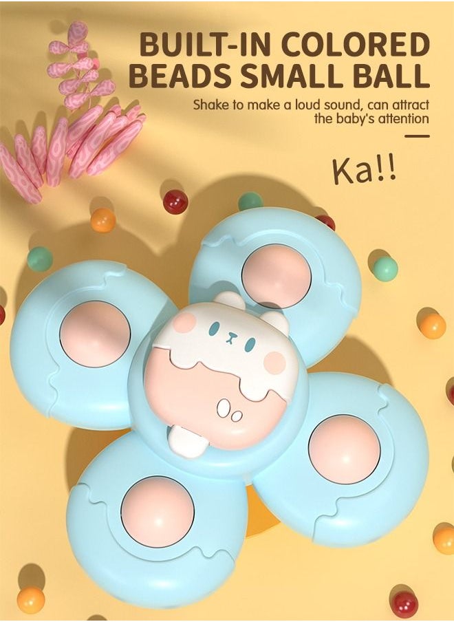 GROIC - 3-PCs Suction Cup Spinning Top Toy, 3D Cartoon Sensory Spinning Top Toys for Toddlers, Spin Sucker Spinning Top Bath Toys, Safe Interesting Table Early Learner Montessori Toys - Image 1