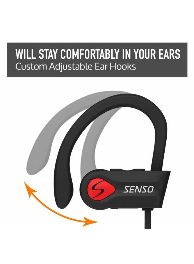 Senso Bluetooth Headphones, Wireless Earbuds for Running, Noise Cancelling Headsets for Workout, Sports Earphones Bluetooth 5.0 with Mic, Best Beats Waterproof Cordless Sports Ear Buds for Gym Jogging - Image 4