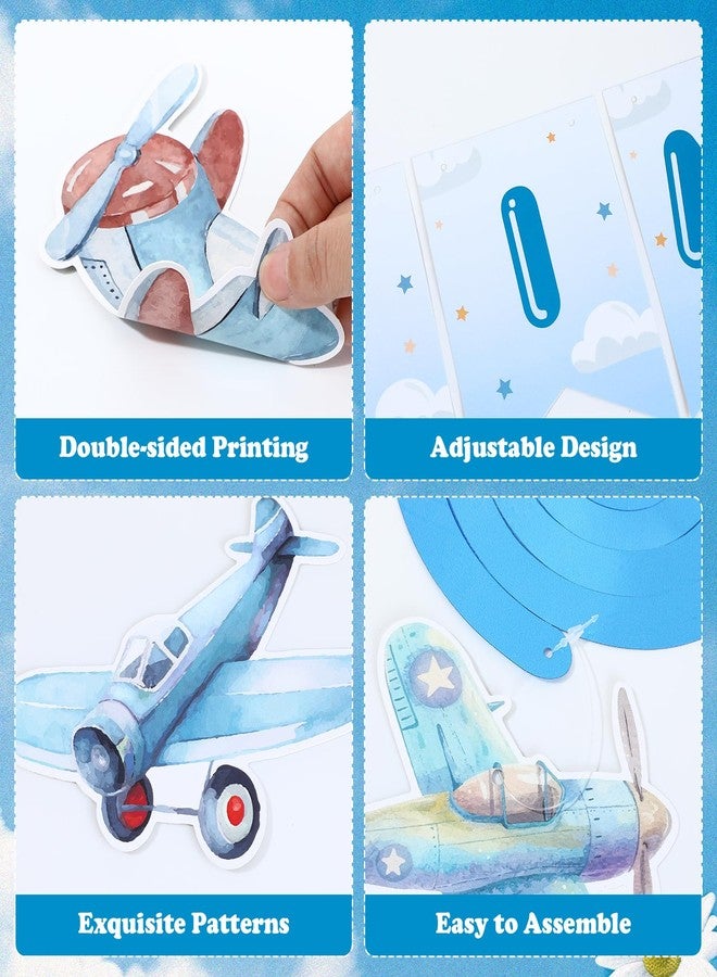 TagreSpike Airplane Party Decorations Time Flies Vintage Airplane Banner Airplane Hanging Swirls Airplane 1st Birthday Party Supplies Time Flies Party Decor for Airplane Theme Party Baby Shower Birthday Party - Image 4