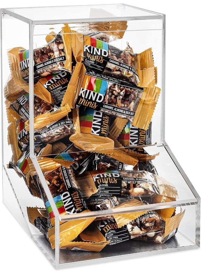 TPGP Acrylic Candy Dispenser Bin with 2 Lids for Bulk Candy Storage - Bubble Gum, Lollipops & Chocolate - For Home, Desktop, Tabletop or Wall Mount Use - Candy Dispenser Countertop - Image 1