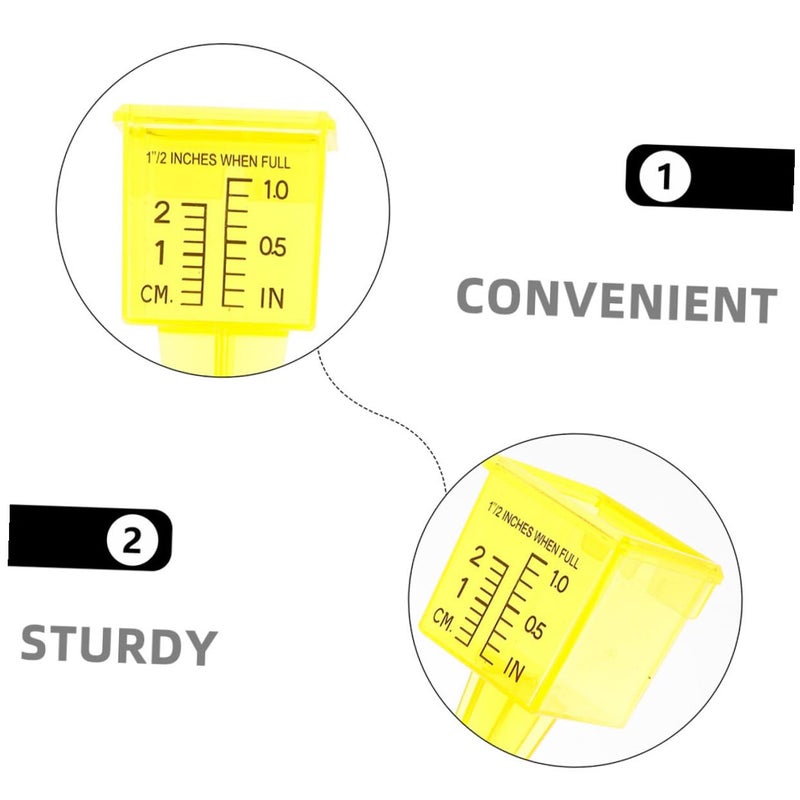 Yellow Plastic Wide Mouth Rain Gauge Sprinkler Measuring Cup for Lawn Garden Outdoor Water Level - Image 4