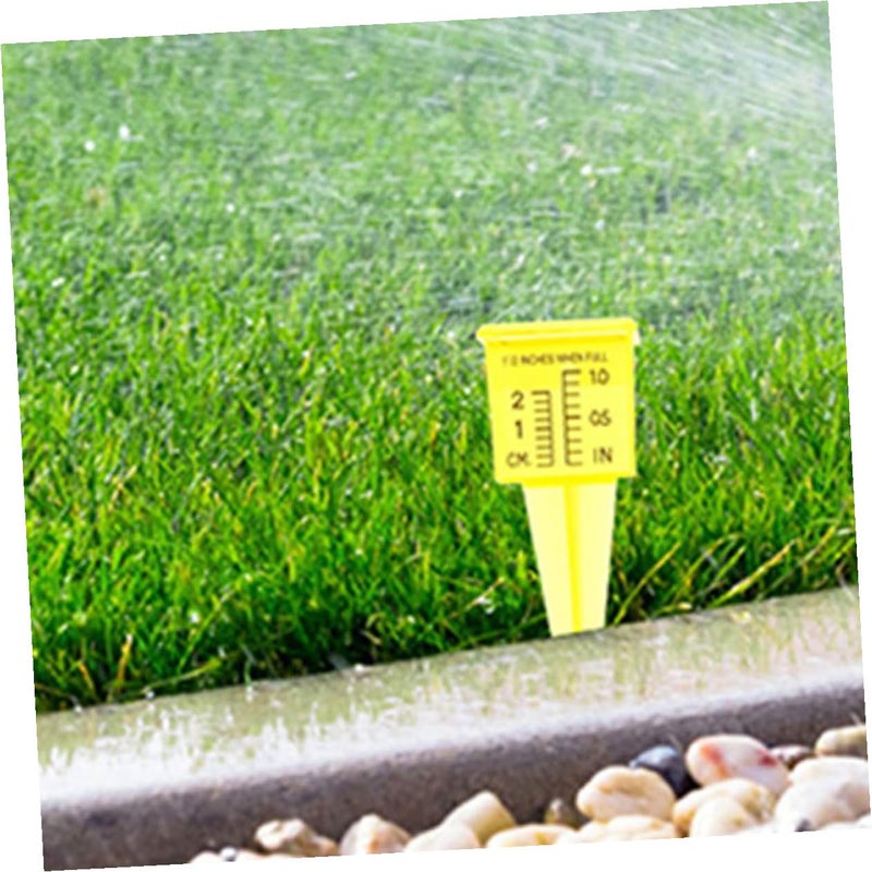 Yellow Plastic Wide Mouth Rain Gauge Sprinkler Measuring Cup for Lawn Garden Outdoor Water Level - Image 5