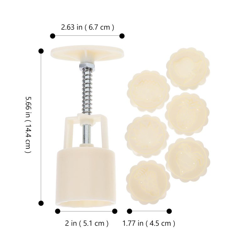 7pcs Moon Cake Mold 3d Hand Press DIY Cookie Stamp For Baking Kitchen - Image 3