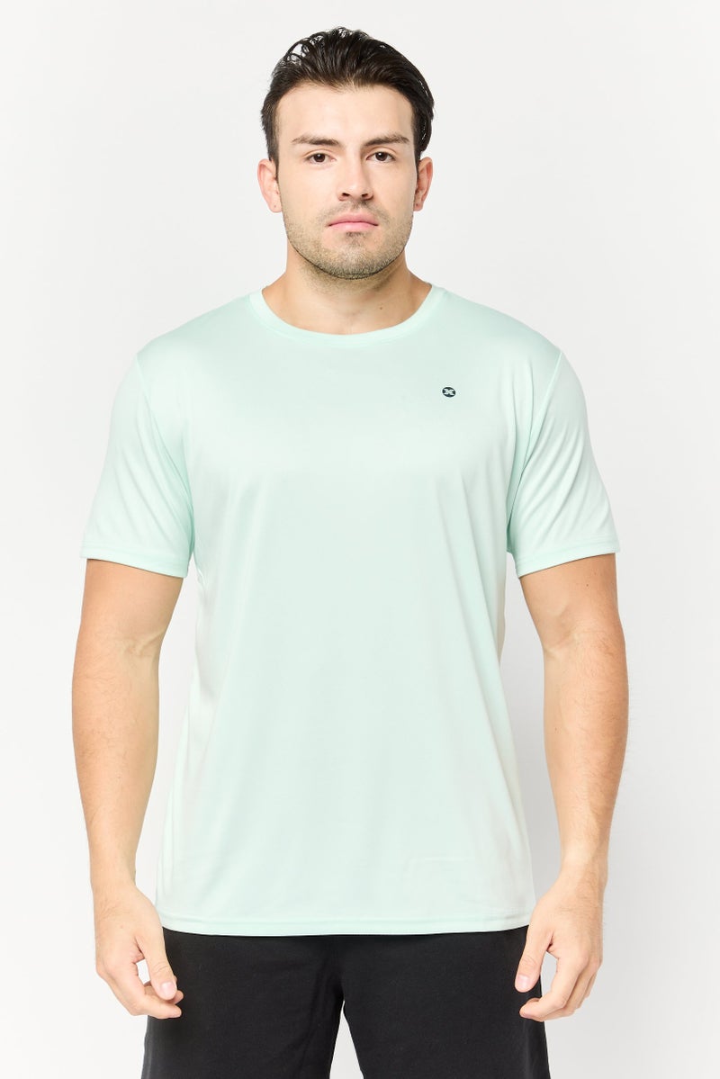 RBX Men Sportswear Fit Short Sleeves Training T-Shirt, Clearly Aqua  - Image 1