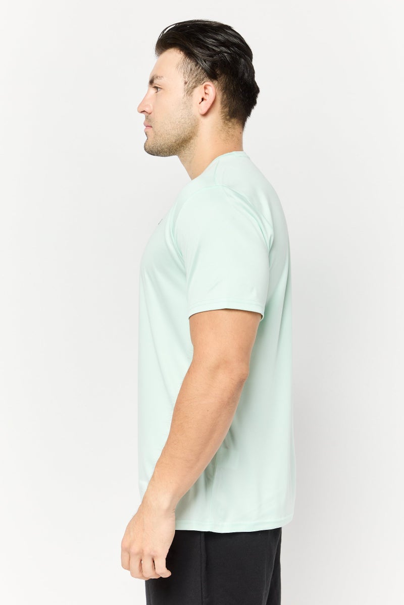 RBX Men Sportswear Fit Short Sleeves Training T-Shirt, Clearly Aqua  - Image 3
