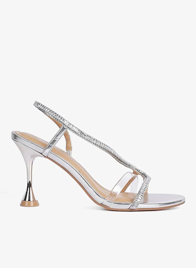 Cuple Silver Ladies Lifestyle Heeled Sandals for Women | Best Price UAE