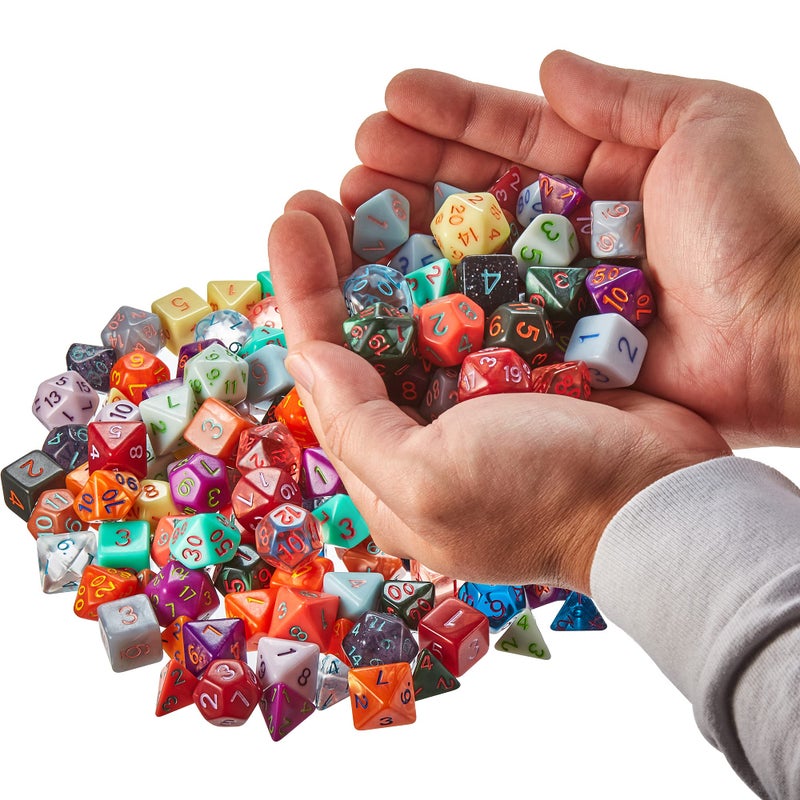 Wiz Dice Series IV 100+ Polyhedral Dice Random Bag - Includes 15 Sets of 7 Dice with Unique Colors - TTRPG Role-Playing Dice - Bulk Tabletop RPG Gaming DND Accessories - D20 D12 D10 D00 D8 D6 D4 - Image 3