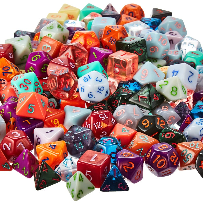 Wiz Dice Series IV 100+ Polyhedral Dice Random Bag - Includes 15 Sets of 7 Dice with Unique Colors - TTRPG Role-Playing Dice - Bulk Tabletop RPG Gaming DND Accessories - D20 D12 D10 D00 D8 D6 D4 - Image 2