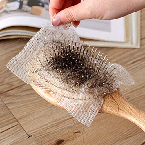 YNHIAG 50 pieces of Professional Net-shaped Non-woven Cleaning Paper for Hair Loss Airbag Comb Cleaning Sheet，Pet Hair Cleaning Sheet，Comb Protection net. - Image 1