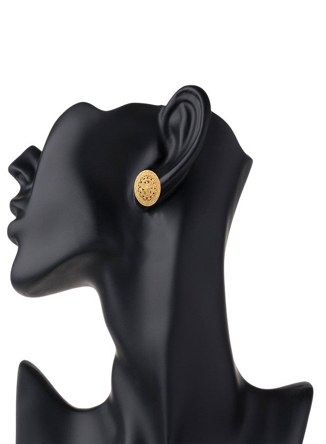 Bodha Traditional Indian Gold Plated Small Stud Earrings for Women (SJ_639) - Image 2