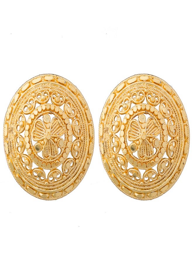Bodha Traditional Indian Gold Plated Small Stud Earrings for Women (SJ_639) - Image 1