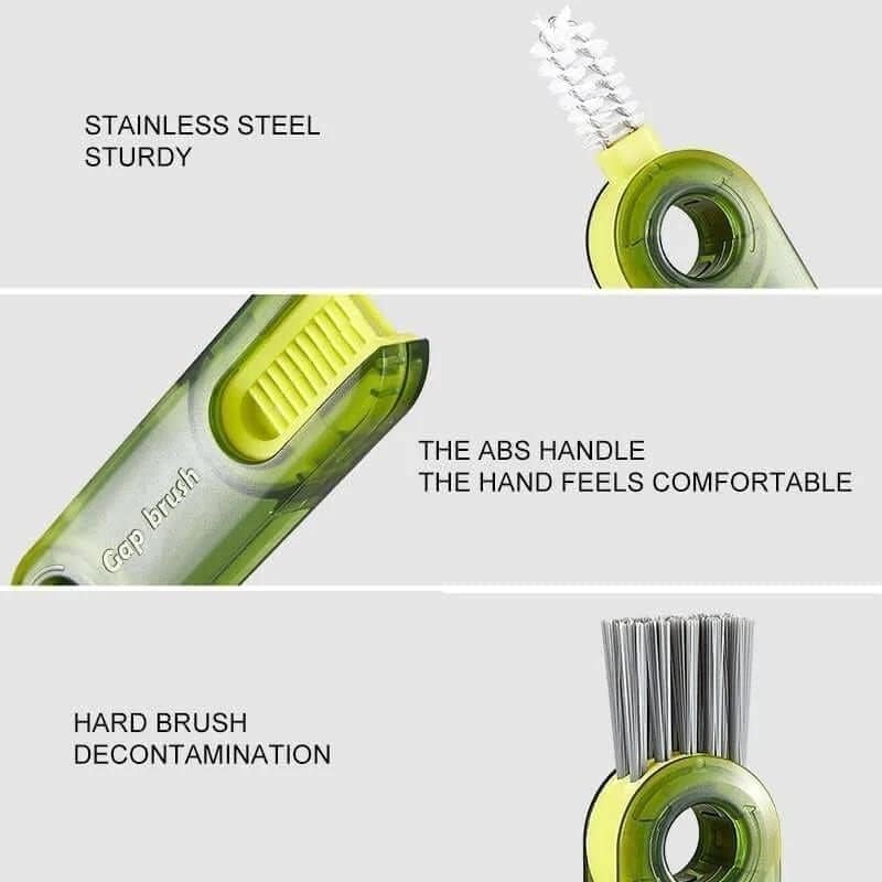 SEVIA Sevia 3 in 1 Multifunctional Tiny Cleaning Brush Cup Lid Cleaning Brush Set Bottle Gap Cleaner Brush (1pcs)  - Image 3
