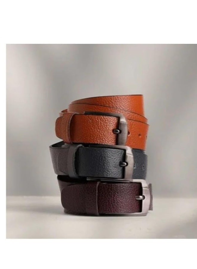 High quality genuine leather belt for men - classic and classic - brown - Image 2