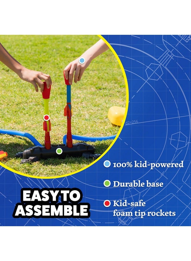 Stomp Rocket Original Dueling Rocket Launcher for Kids, 4 Rockets - Fun Backyard & Outdoor Kids Toys Gifts for Boys & Girls - Toy Foam Blaster Set Soars 200ft - Multi-Player Launcher Stand - Image 5