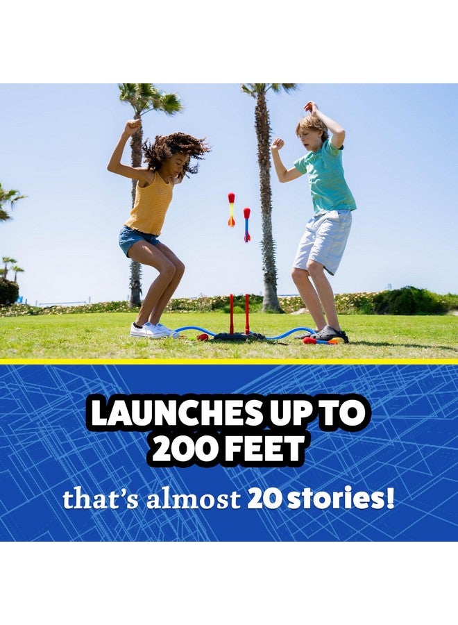 Stomp Rocket Original Dueling Rocket Launcher for Kids, 4 Rockets - Fun Backyard & Outdoor Kids Toys Gifts for Boys & Girls - Toy Foam Blaster Set Soars 200ft - Multi-Player Launcher Stand - Image 3