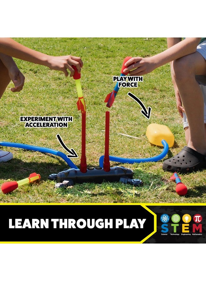 Stomp Rocket Original Dueling Rocket Launcher for Kids, 4 Rockets - Fun Backyard & Outdoor Kids Toys Gifts for Boys & Girls - Toy Foam Blaster Set Soars 200ft - Multi-Player Launcher Stand - Image 4