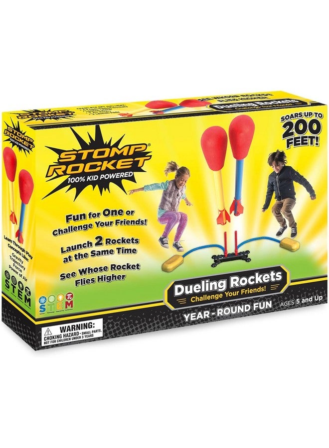 Stomp Rocket Original Dueling Rocket Launcher for Kids, 4 Rockets - Fun Backyard & Outdoor Kids Toys Gifts for Boys & Girls - Toy Foam Blaster Set Soars 200ft - Multi-Player Launcher Stand - Image 1