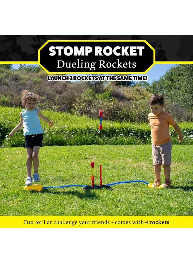 Stomp Rocket Original Dueling Rocket Launcher for Kids, 4 Rockets - Fun Backyard & Outdoor Kids Toys Gifts for Boys & Girls - Toy Foam Blaster Set Soars 200ft - Multi-Player Launcher Stand - Image 2
