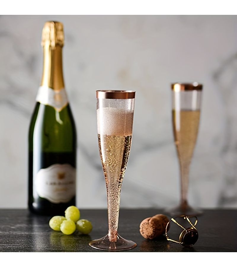 30 Clear Plastic Champagne Flutes Multipurpose 4.5 Oz Glasses For Parties Weddings Home - Image 4