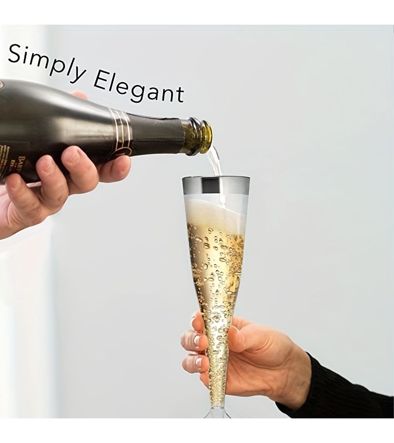 30 Clear Plastic Champagne Flutes Multipurpose 4.5 Oz Glasses For Parties Weddings Home - Image 5
