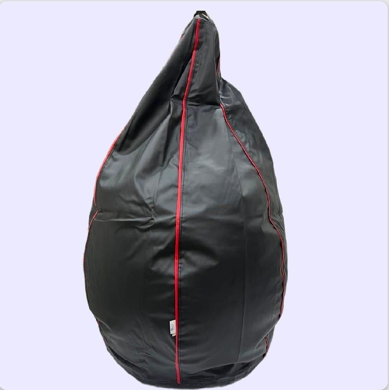 OHSTORE Premium Bean Bag Chair Ultra Comfortable Durable Faux Leather Cover Lightweight Ergonomic Lounge Seat for Home Office Gaming Relaxation BlackRedXLBB - Image 2
