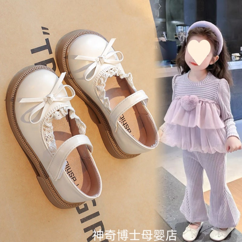 Girls' Small Leather Shoes 2025 Spring & Fall New Kidsren'S Shoes Soft Sole Princess Shoes Baby Girl Flats Black Girls Spring Style - Image 3