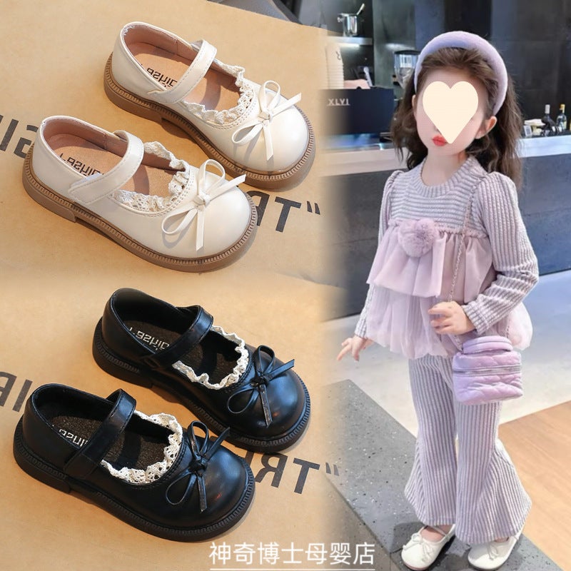 Girls' Small Leather Shoes 2025 Spring & Fall New Kidsren'S Shoes Soft Sole Princess Shoes Baby Girl Flats Black Girls Spring Style - Image 2