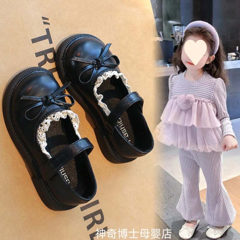 Girls' Small Leather Shoes 2025 Spring & Fall New Kidsren'S Shoes Soft Sole Princess Shoes Baby Girl Flats Black Girls Spring Style - Image 4