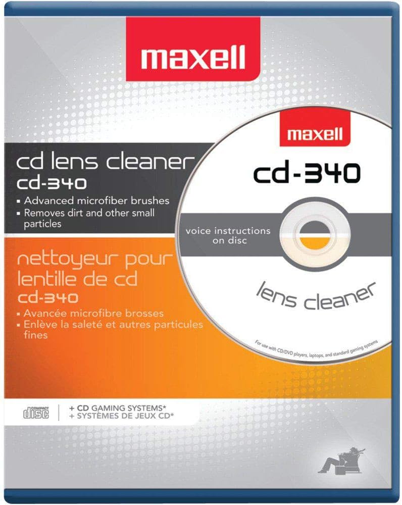 Maxell CD Laser Lens Cleaner Disc with Microfiber Brushes and Instructions from Maxell - Image 1