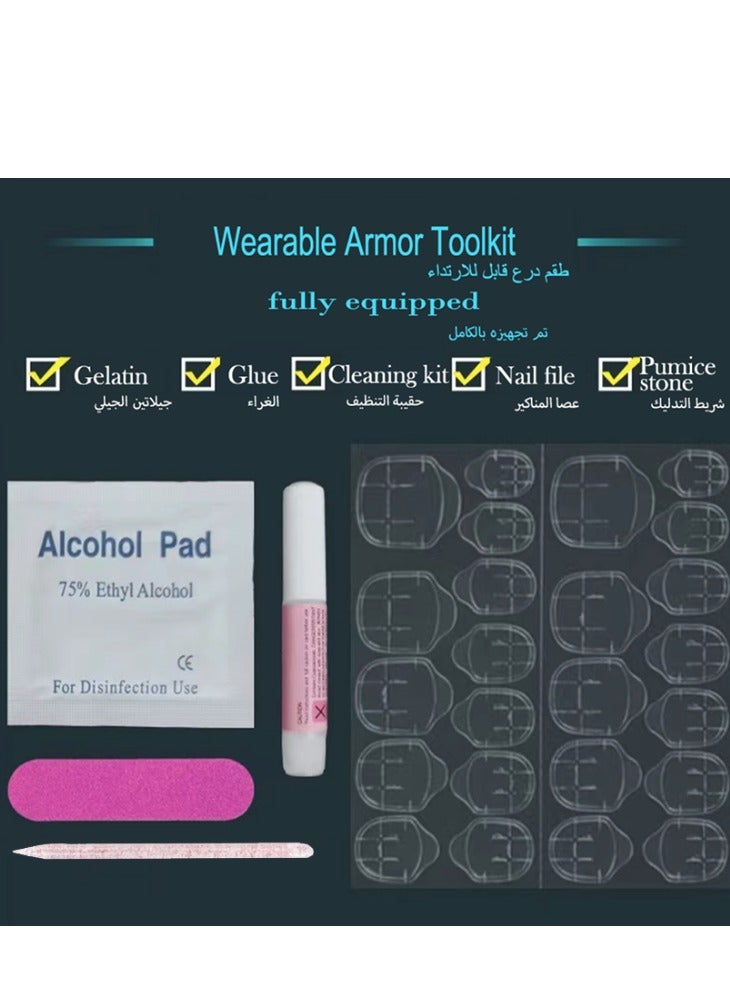 جوسكوين أظافر للضغط، 24 قطعة، أظافر فرنسية قصيرة سوداء بسيطة قابلة للارتداء: تتميز بزخارف زهور ثلاثية الأبعاد لمانيكير أنيق وعصري، أظافر أكريليك مع مجموعة غراء. - Image 4