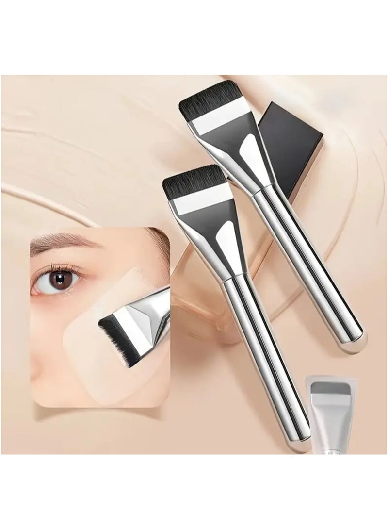 BOLREUS 2 Pcs Professional Liquid Foundation Brush, Makeup Application, Ultra-Thin Head Foundation Brush, Mask Makeup Brush, Concealer Makeup Brush - Image 1