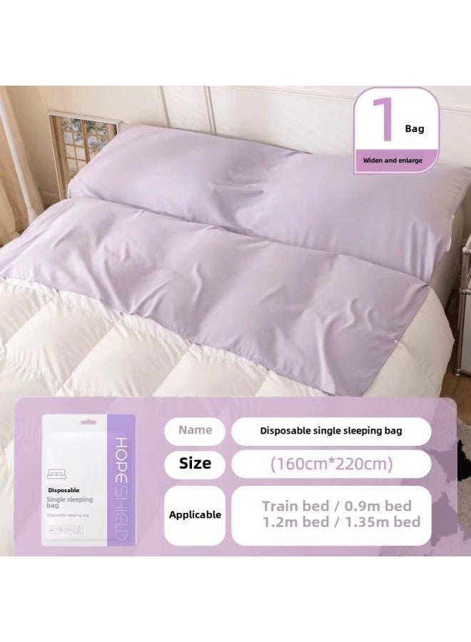 Travel Disposable Sleeping Bag Hotel Thickened Dirty-separated Single Double Bed Supplies Train Sleeper One-piece-Color:Individually Packaged | Sterilized And Can Sleep Naked-Specifications:5 Pieces (upgraded Fabric/business Travel Portable) - Image 1