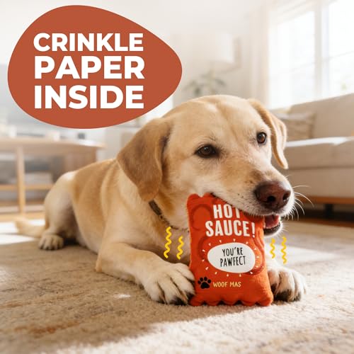 Prime Pets Plush Dog Toys Set, 3 Pack, Crinkle Squeaky Dog Toys, Food Shaped Pet Toy for Small Medium Large Dogs, Stuffed Puppy Chew Toy - Image 4