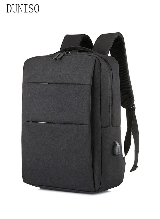 DUNISO Laptop Backpack Large Capacity Computer Backpack with USB Charging Port Waterproof Lightweight Bag for Work, Outdoor, Travel, Fits 15.6 Inch Notebook Black - Image 4