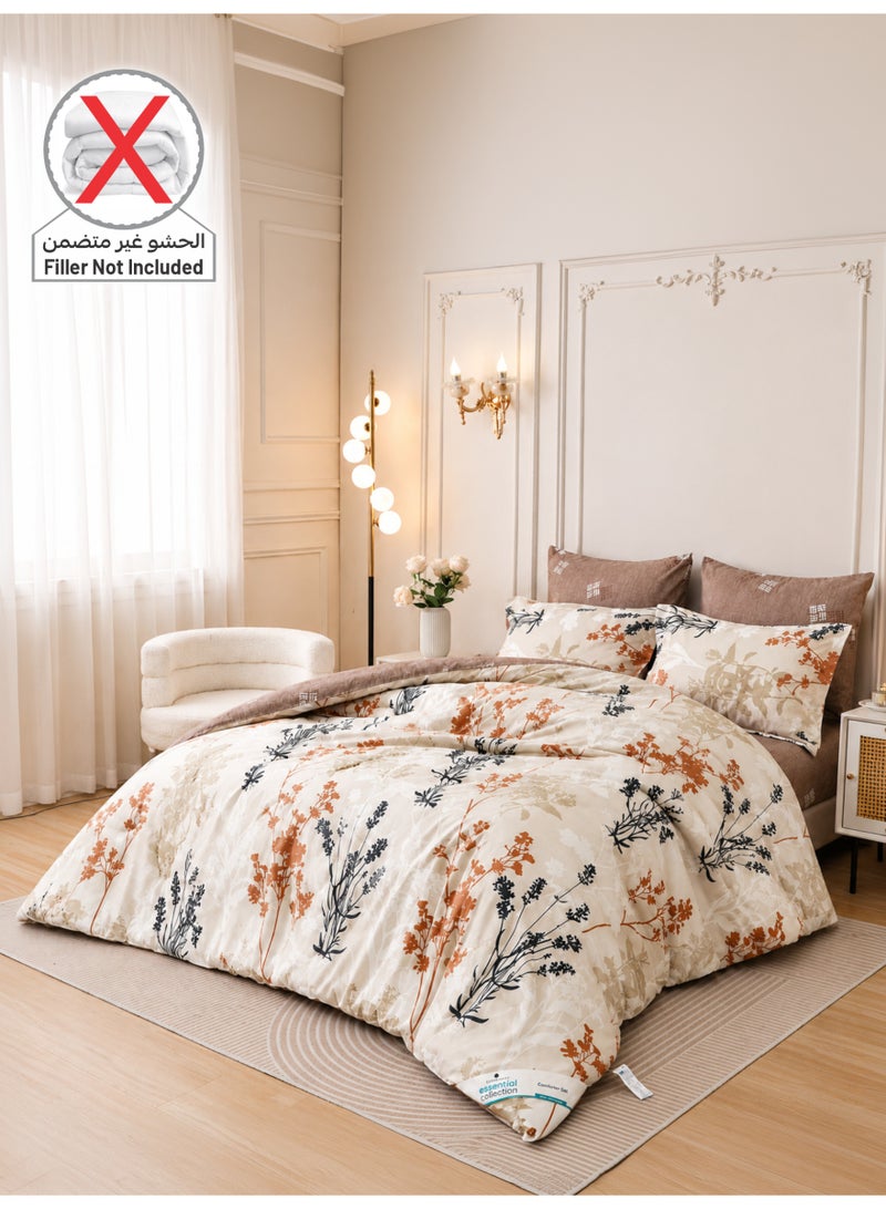 Donetella Printed Duvet Set, King Size Fits 200x200 cm - 6-Pcs Bed Set, Brushed Microfiber Fabric - 1 Duvet Cover, 1 Fitted Sheet, 2 Pillow Shams, 2 Pillowcases (Filler Not Included) - Image 2