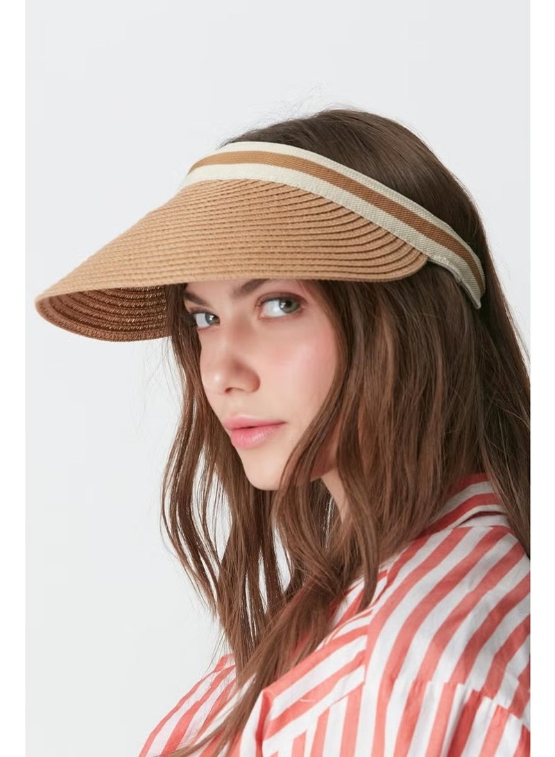 C&city Visor Straw Beach Hat Y8200 Camel - Image 2