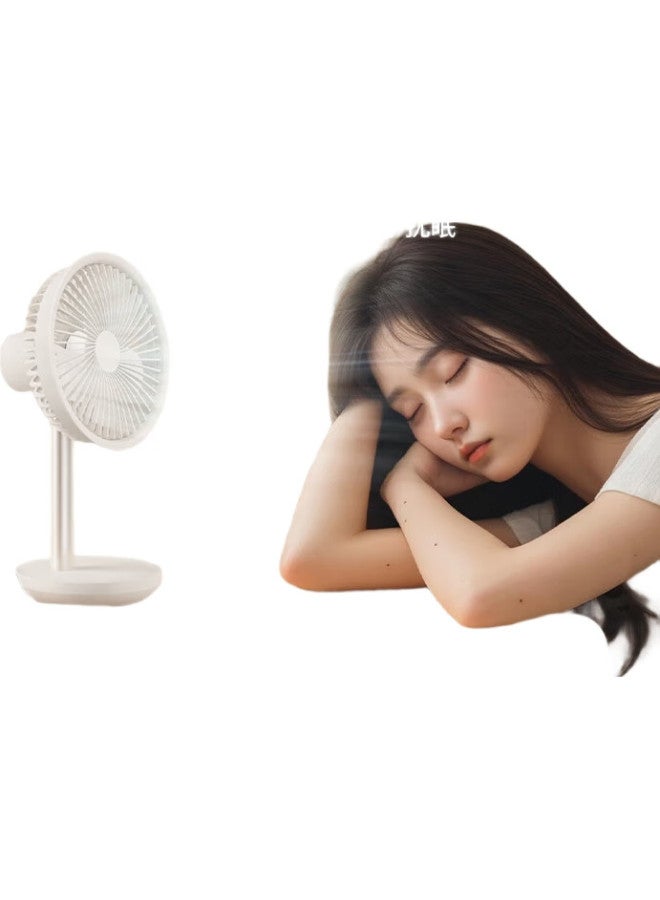 SOLOVE F5 Desktop Mini Fan, Air Circulator, Usb Rechargeable, Compact Portable, For Dorm, Office, Outdoor Camping, Tabletop Oscillating, Air Conditioner Companion, High Wind Power, White - Image 2