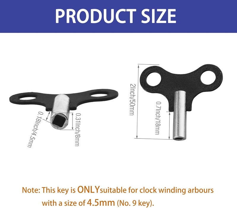 A.I.FORCE Antique Clock Repair Kit, 2 Packs Winding Key for Wall Clocks, Alarm Clocks and Wind Chain Repair (4.5mm & 0.177 Inch Hole) - Image 4