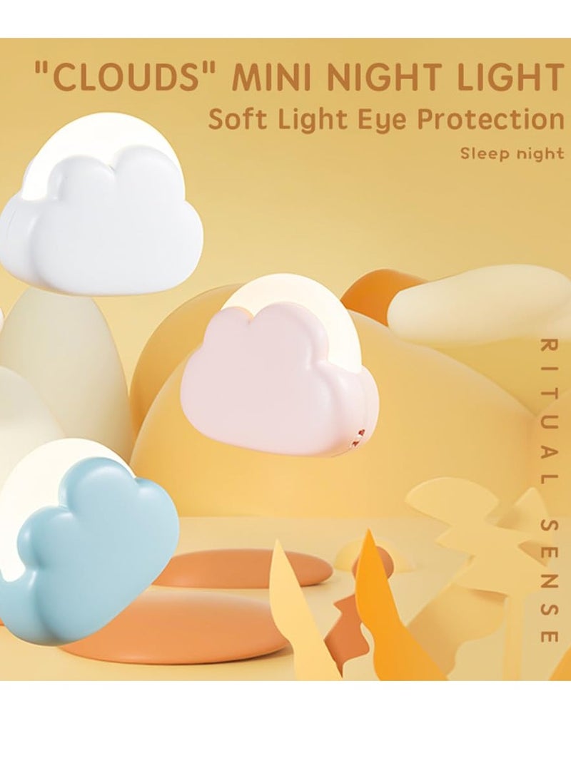 O Ozone مصباح ليلي LED محمول، مصباح مكتبي صغير على شكل سحابة لطيفة، مصباح ليلي قابل لإعادة الشحن للأطفال للتخييم (وردي) - Image 5