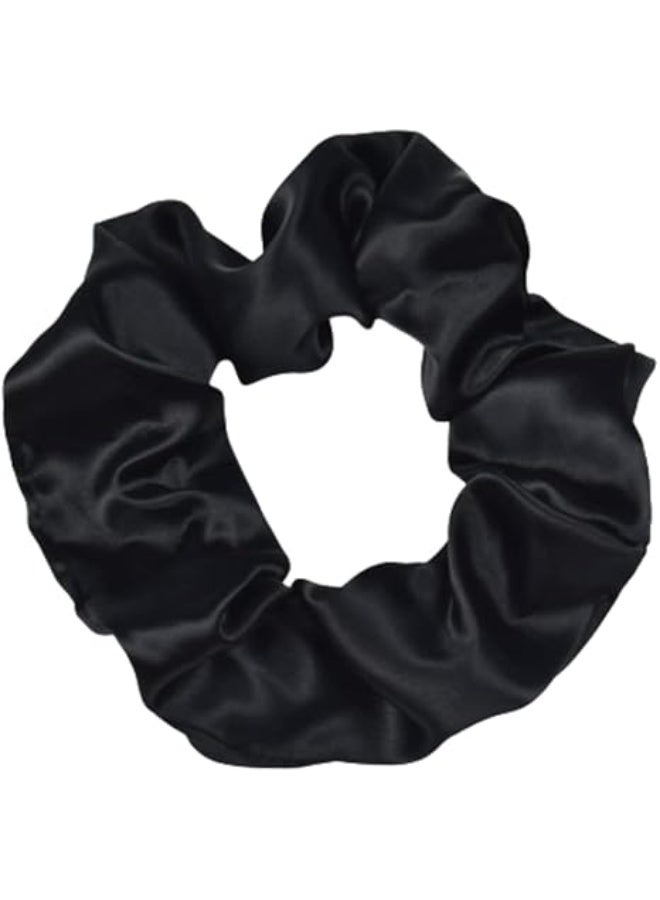 Generic Night Satin Elegance A piece of luxury and softness Elegant Satin Bonnet Set for Women Single Layer Satin Bonnet for Curly Hair with Satin Hair Ties and Long Bow Clips in Black - Image 4